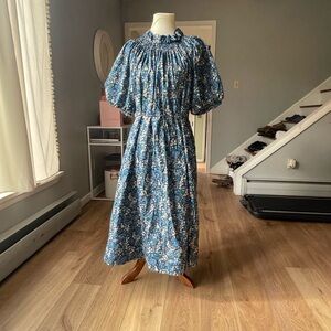 J. Crew Smocked neck puff-sleeve dress in Liberty® Sea Blossoms